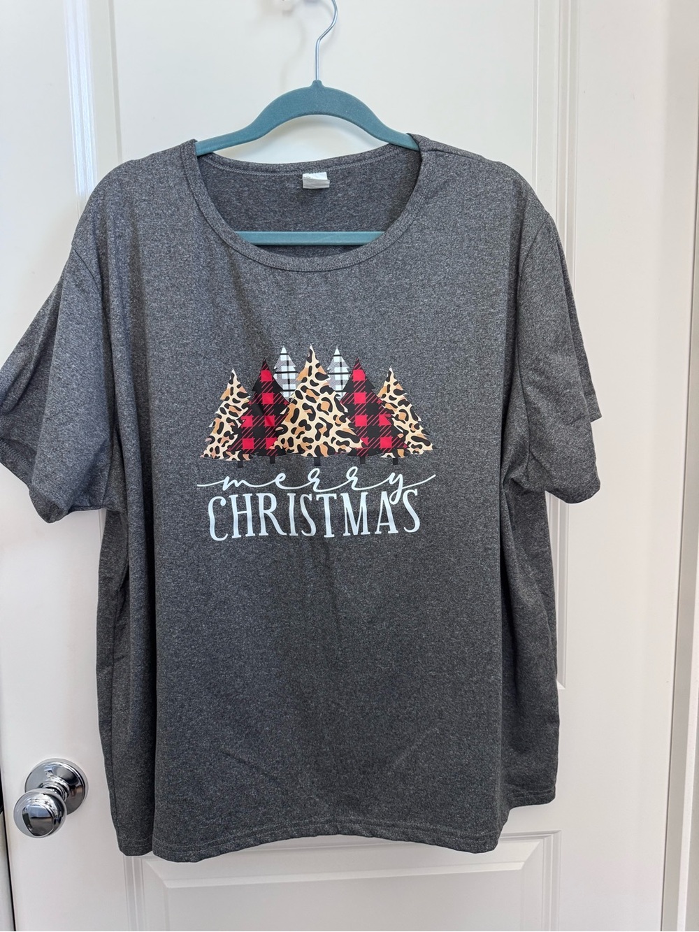 Merry Christmas Grey Graphic Tee